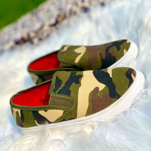 Charles Albert CoXist Boys Camo Slip On Sneaker 3 - Picture 1 of 6